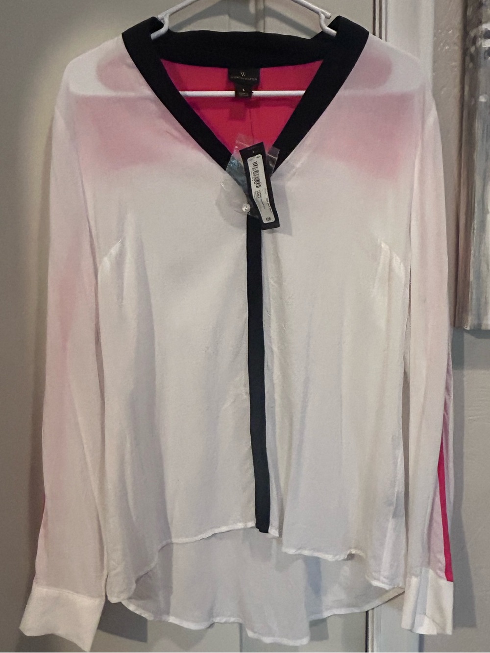 Worthington NWT Contrast-Trim Blouse Top